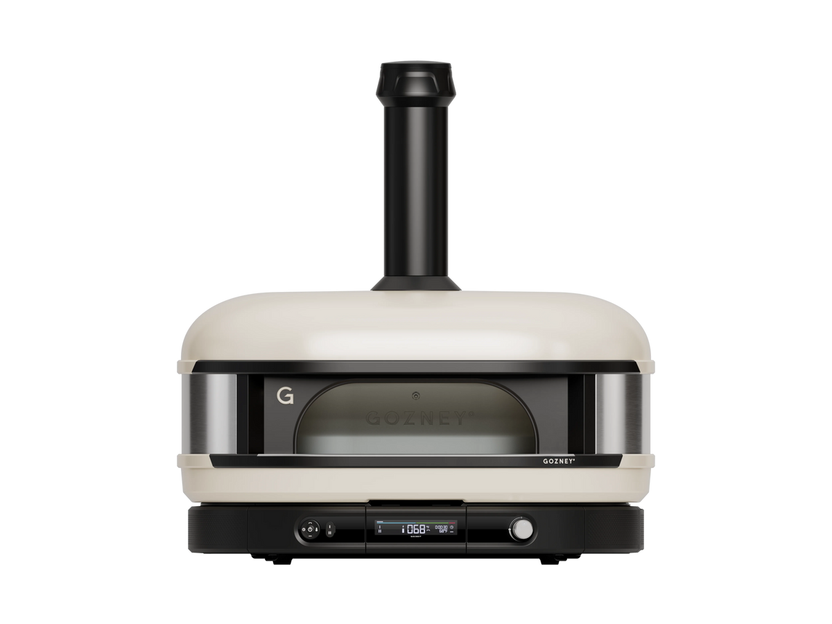 Extra-Large Wood, Gas and Charcoal Pizza Oven with Digital Display - Beige - image 3