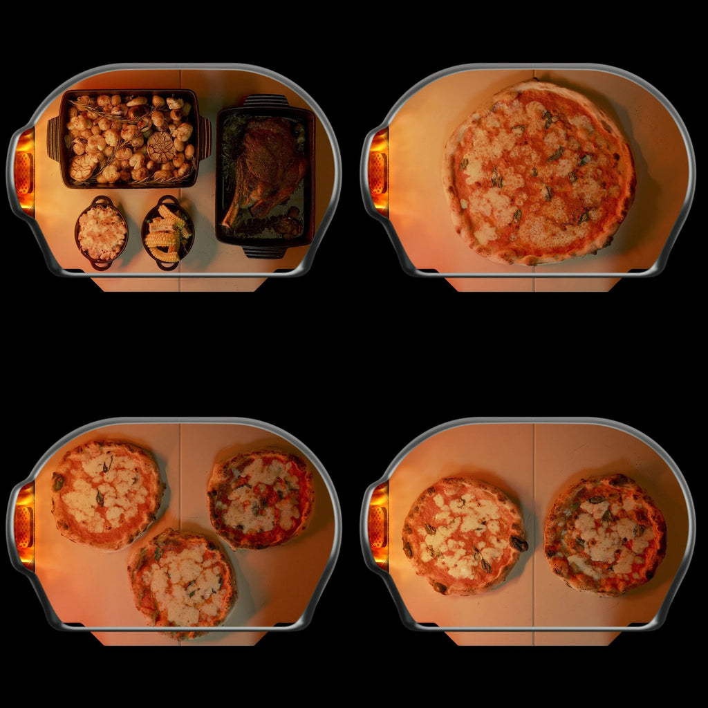 Extra-Large Wood, Gas and Charcoal Pizza Oven with Digital Display - Beige - image 7