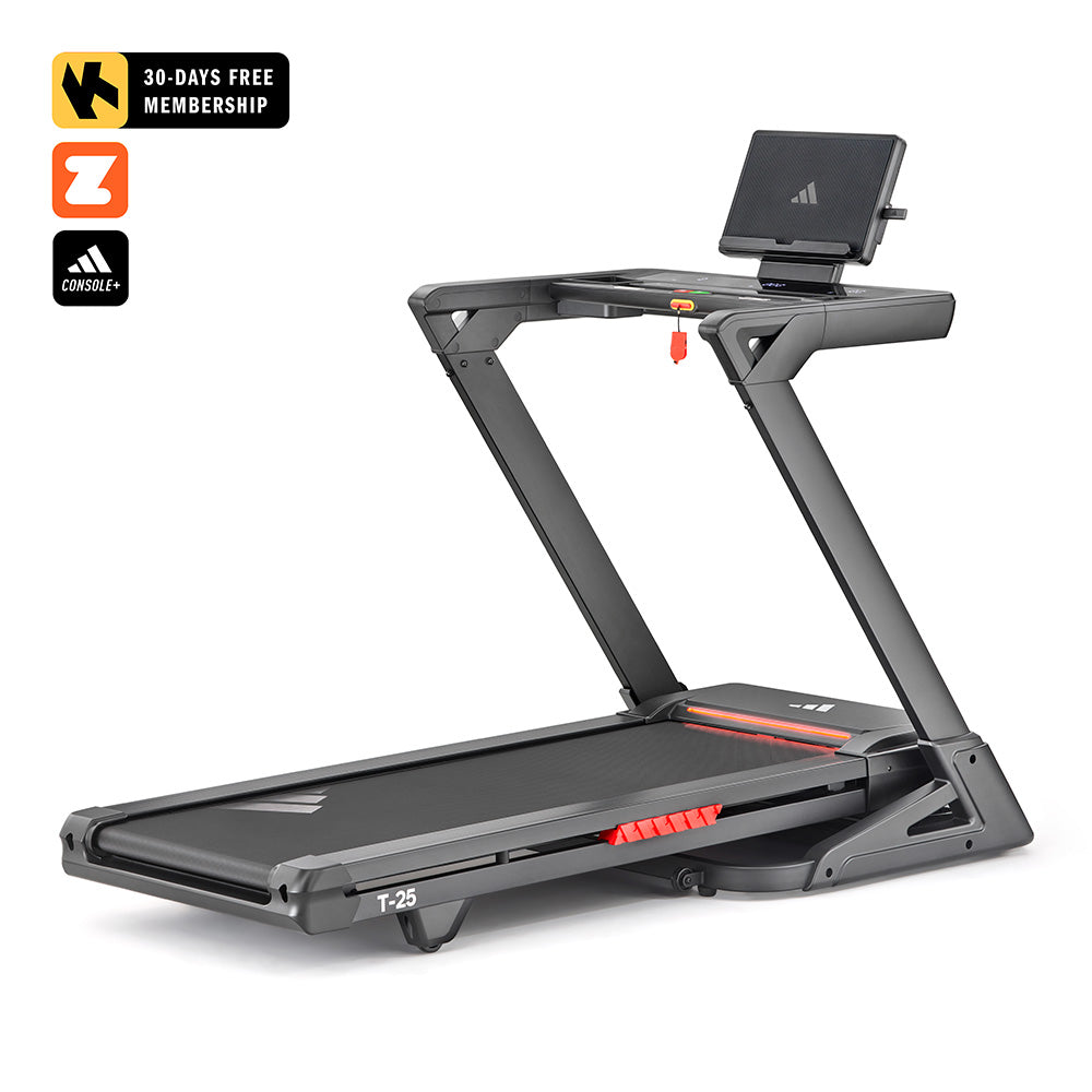 Folding treadmill with 2.5 HP motor, 19 km/h and 15-level incline