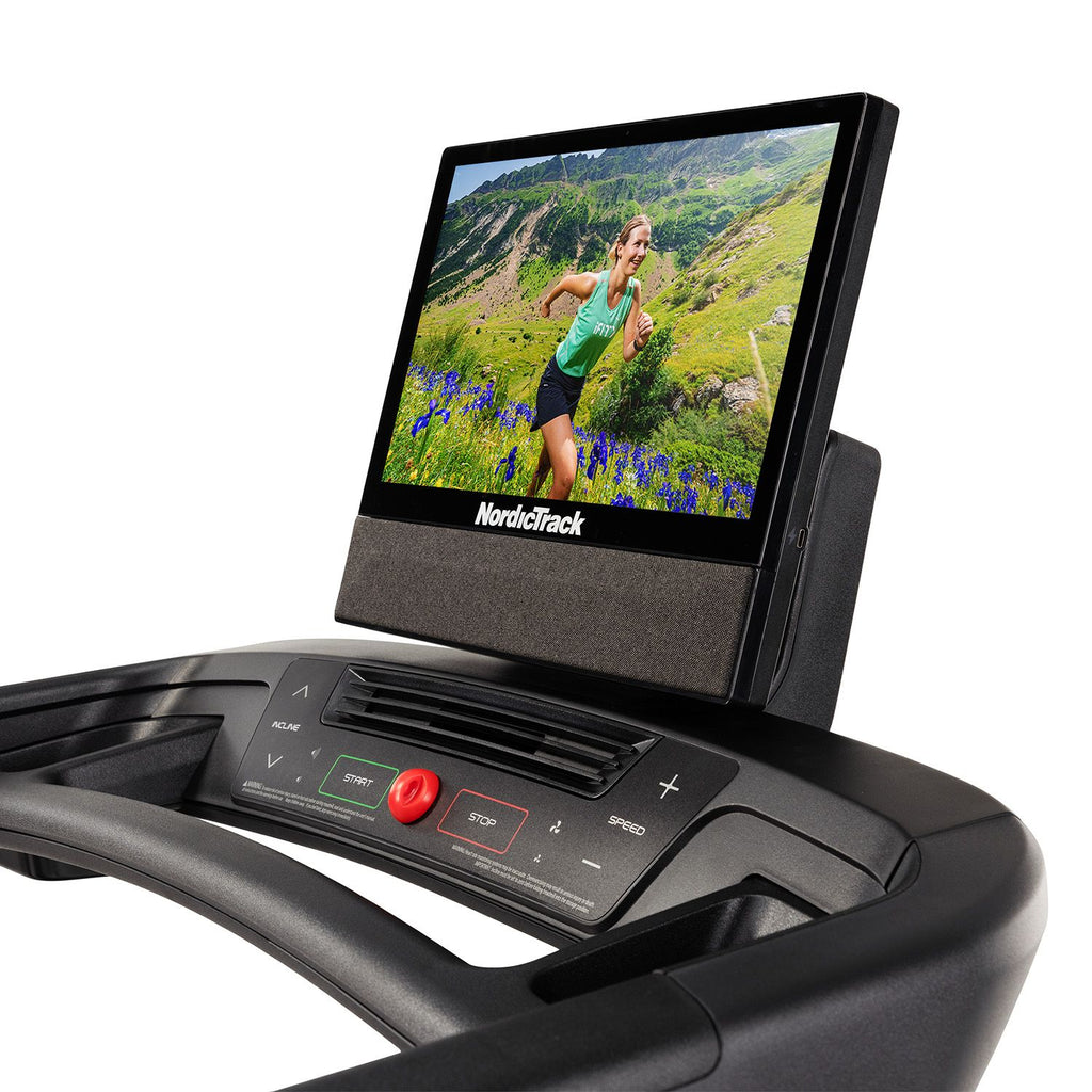 Folding treadmill with 20 km/h, 0-12% incline and tilting HD touchscreen - view 2