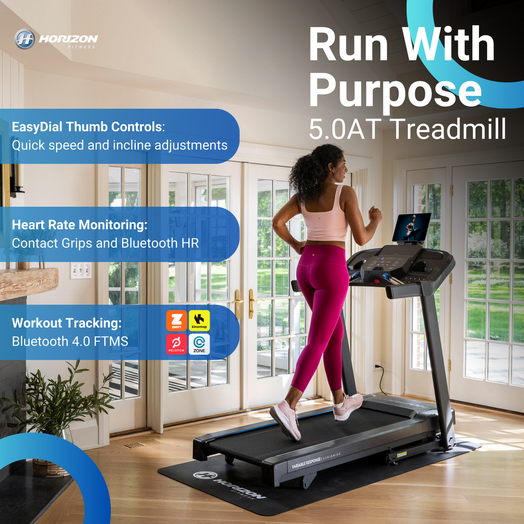Folding treadmill with thumb-dial controls and hydraulic fold - view 3