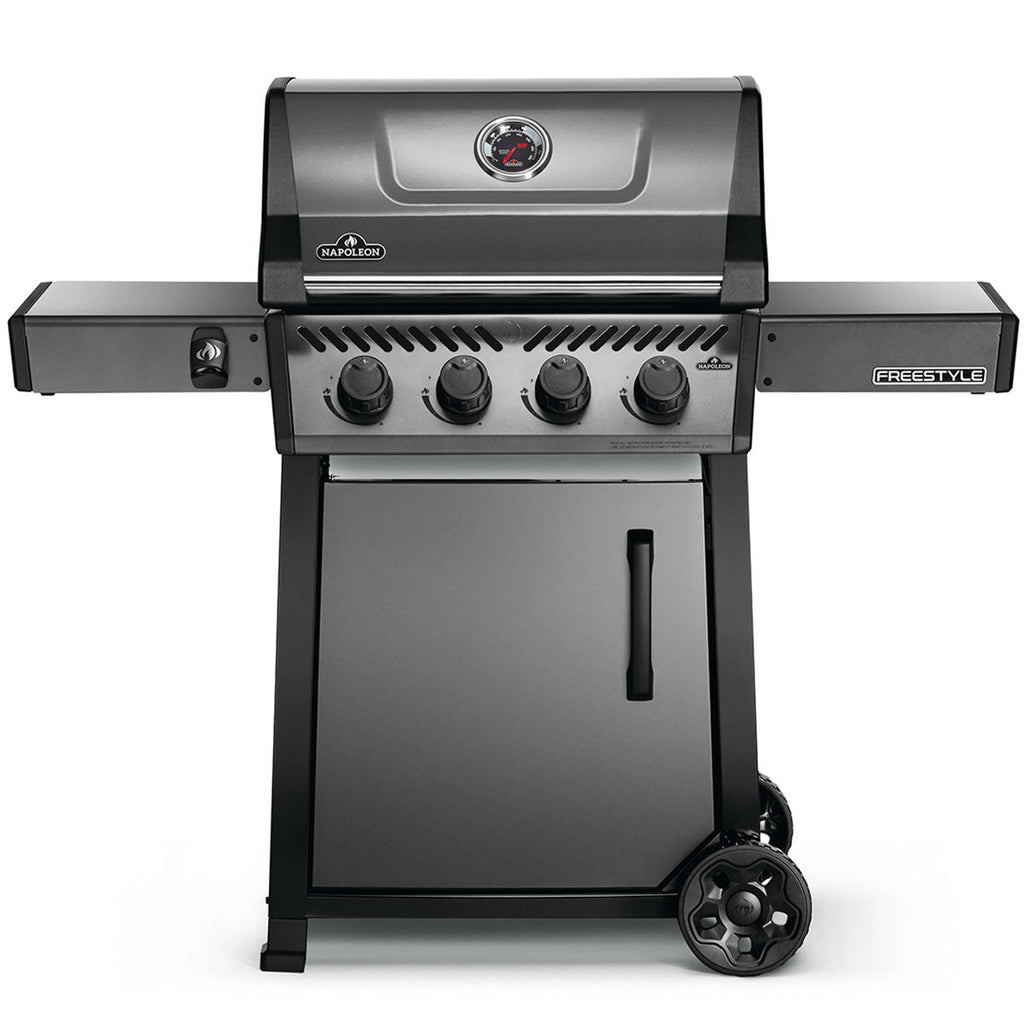 Four-Burner Gas Barbecue 38,000 BTU with Folding Side Shelves - Black - image 1
