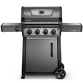 Four-Burner Gas Barbecue 38,000 BTU with Folding Side Shelves - Black - image 1