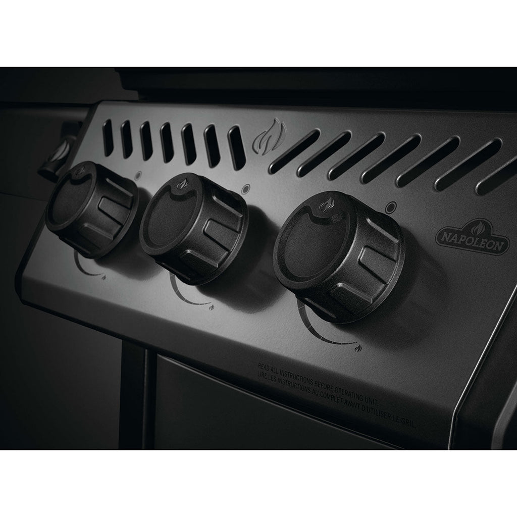 Four-Burner Gas Barbecue 38,000 BTU with Folding Side Shelves - Black - image 5