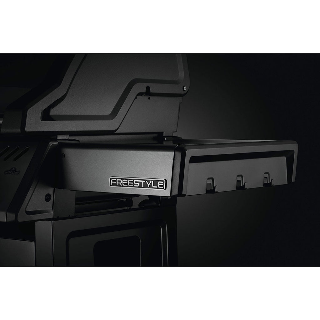 Four-Burner Gas Barbecue 38,000 BTU with Folding Side Shelves - Black - image 9