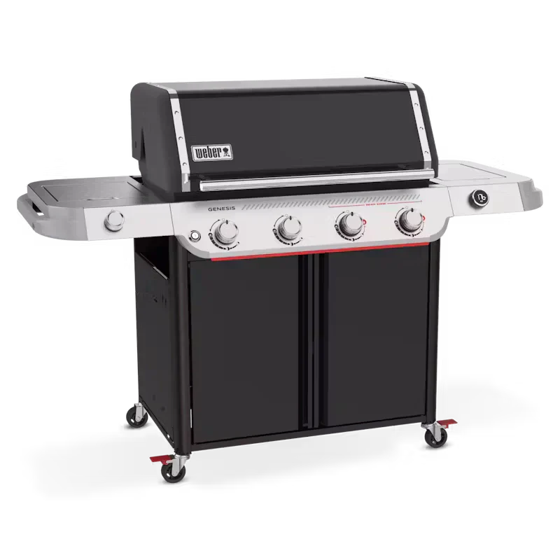 Four-Burner Gas Barbecue with Side Burner and Digital Thermometer