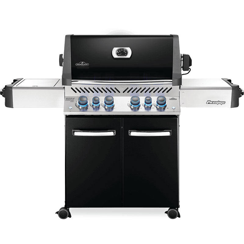 Four-Burner Propane Gas Barbecue with Infrared Side and Rear Burners - Black