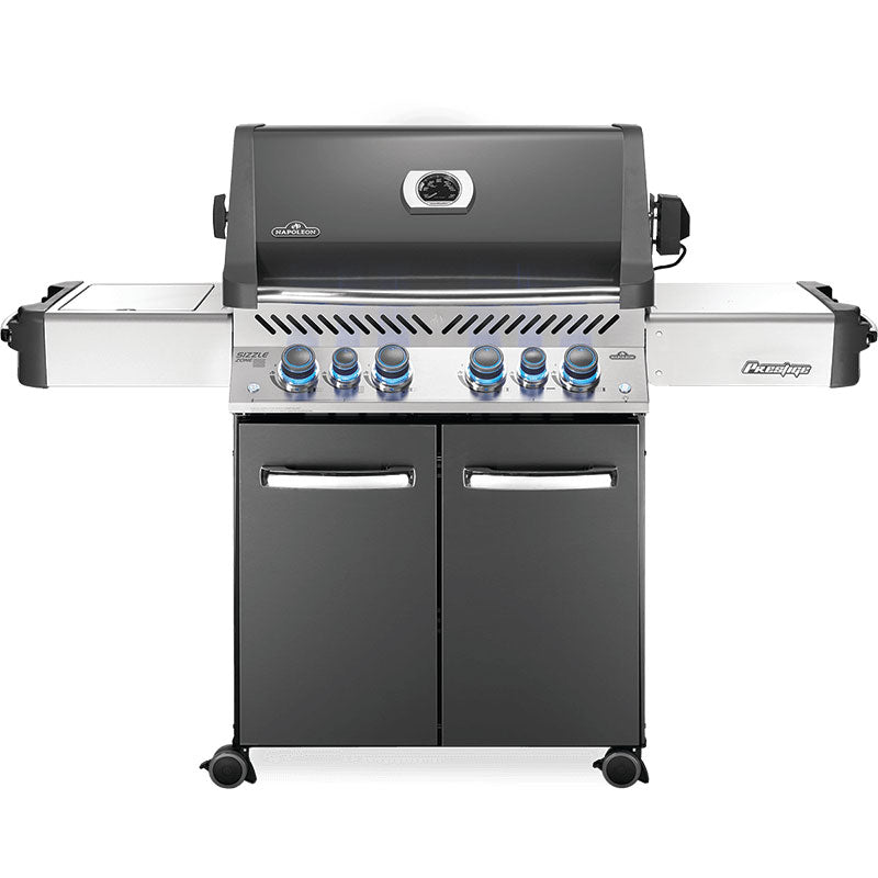 Four-Burner Propane Gas Barbecue with Infrared Side and Rear Burners - Grey
