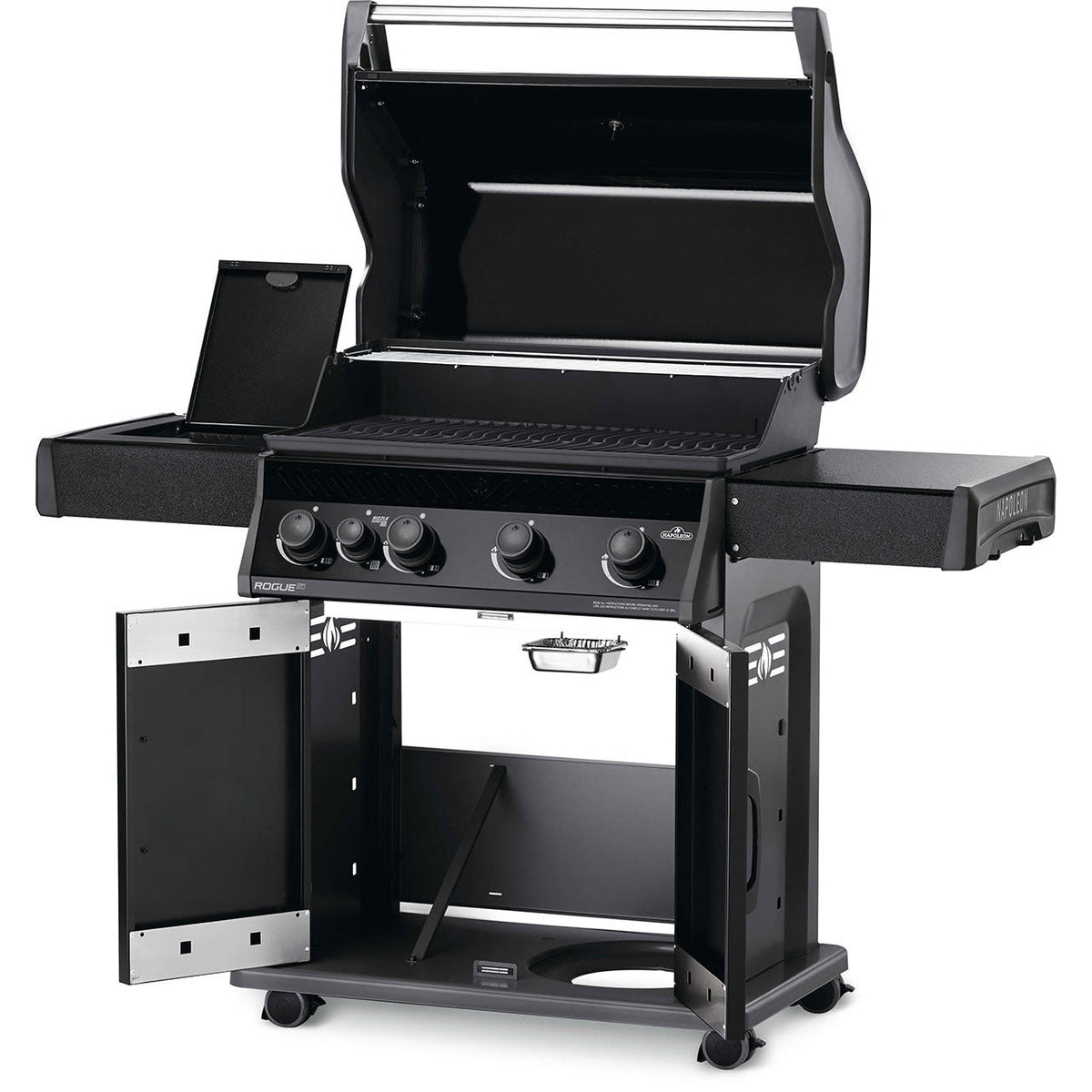 Four-Burner Propane Gas Barbecue with Infrared Side Burner 57,000 BTU - Black - image 5