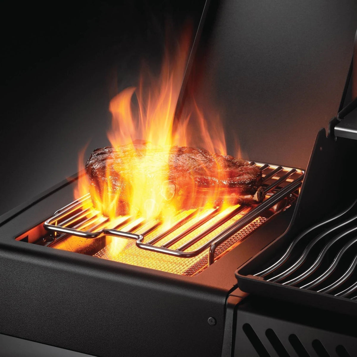 Four-Burner Propane Gas Barbecue with Infrared Side Burner - Matte Black - image 4