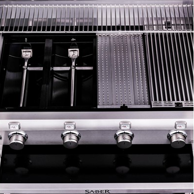 Four-Burner Stainless Steel Gas Barbecue with Side Burner and Cabinet - view 6