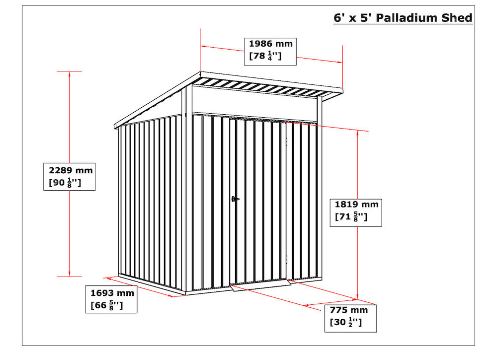 Galvanised Steel Garden Shed 1.8 x 1.5 m (6 x 5 ft) Light Grey - image 18