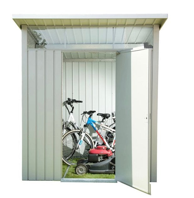 Galvanised Steel Garden Shed 1.8 x 1.5 m (6 x 5 ft) Light Grey - image 2