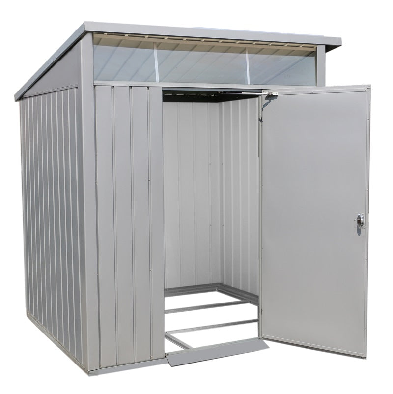 Galvanised Steel Garden Shed 1.8 x 1.5 m (6 x 5 ft) Light Grey - image 4