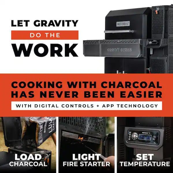 Gravity-Fed Charcoal BBQ and Smoker Bundle with Cover and Charcoal - view 10