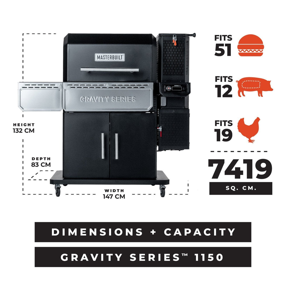 Gravity-Fed Charcoal BBQ and Smoker with Wi-Fi Control 7,419 sq cm - image 5