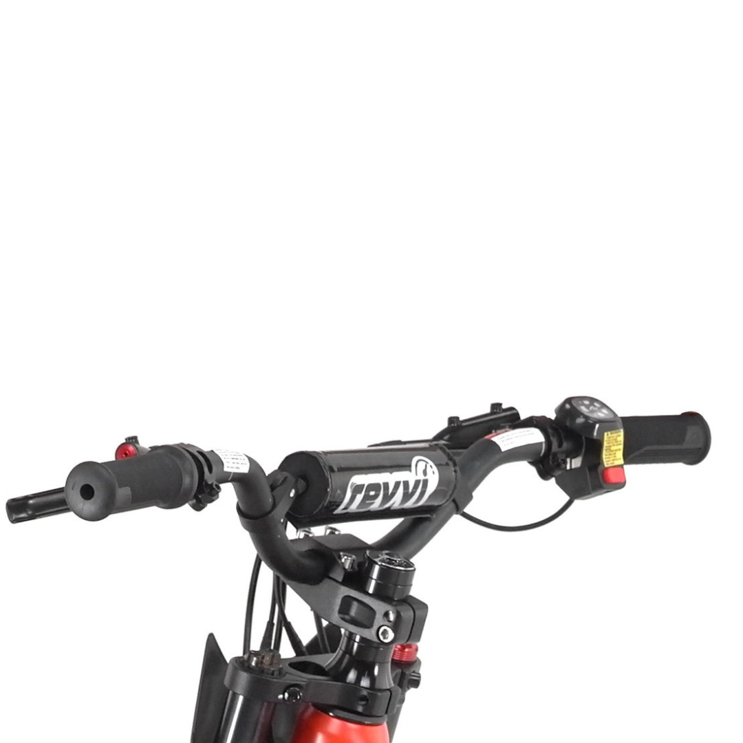 Kids electric off-road bike with 18 inch wheels in black - view 3