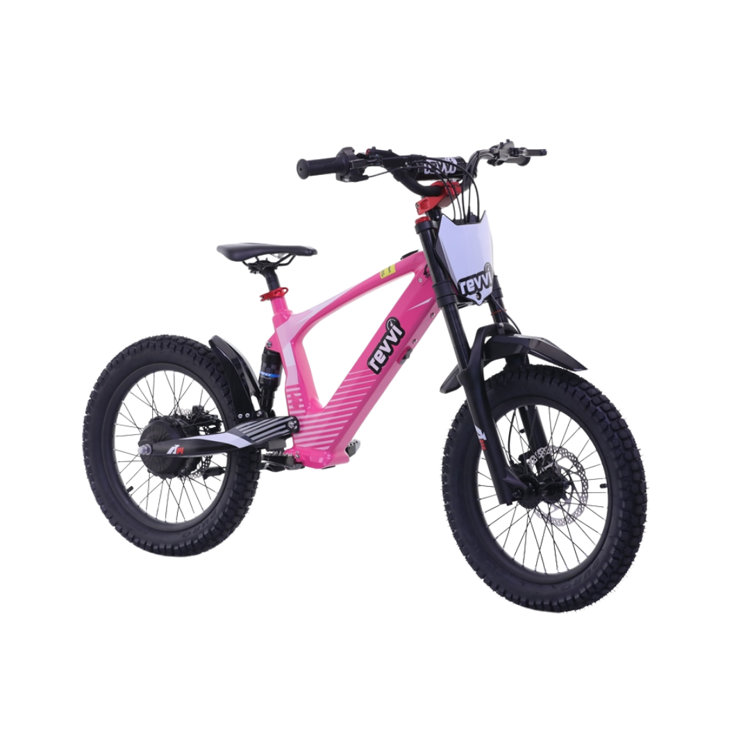 Kids electric off-road bike with 18 inch wheels in black - view 8
