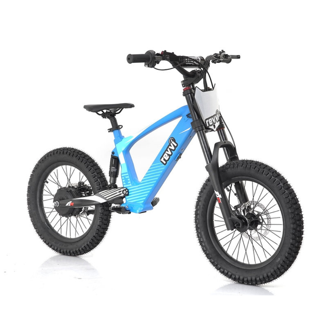 Kids electric off-road bike with 18 inch wheels in black - view 9
