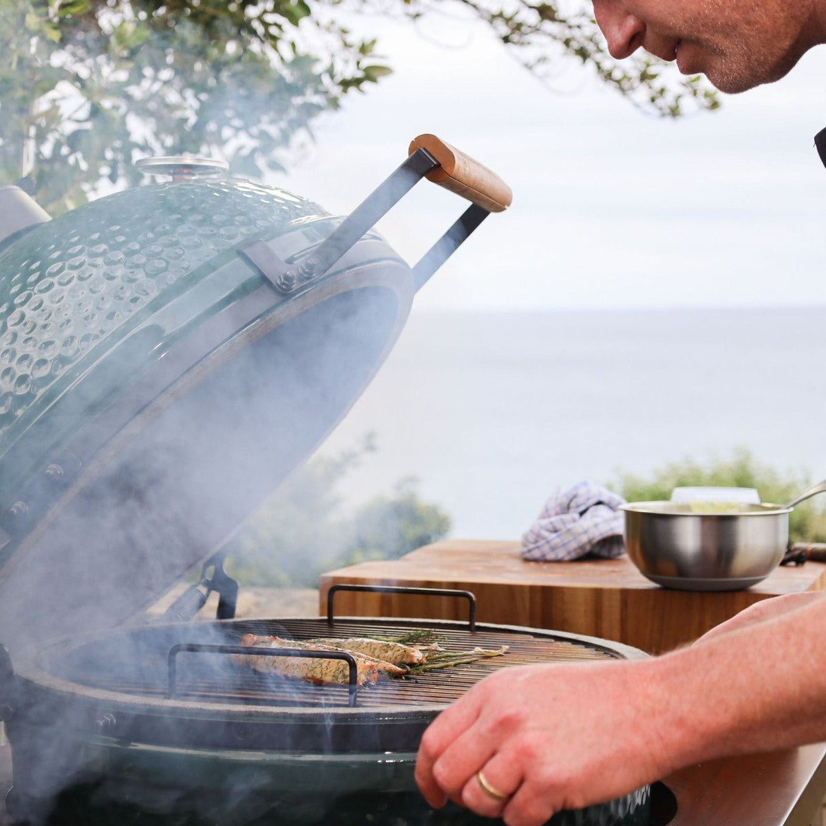 Large Ceramic Kamado Charcoal Grill and Outdoor Oven 46 cm - Green - image 4