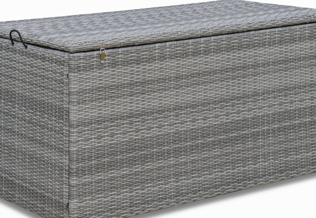 Large Woven Cushion Storage Box in Stone - view 2
