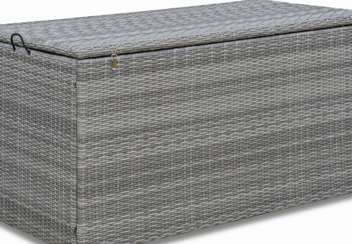 Large Woven Cushion Storage Box in Stone - view 2