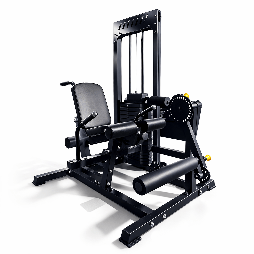 Leg extension and leg curl machine with 89 kg weight stack