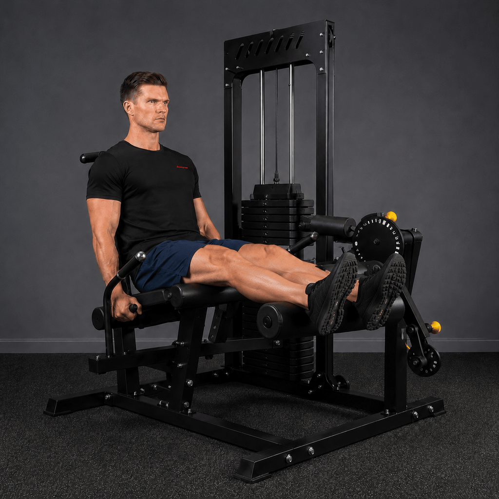 Leg extension and leg curl machine with 89 kg weight stack - view 7