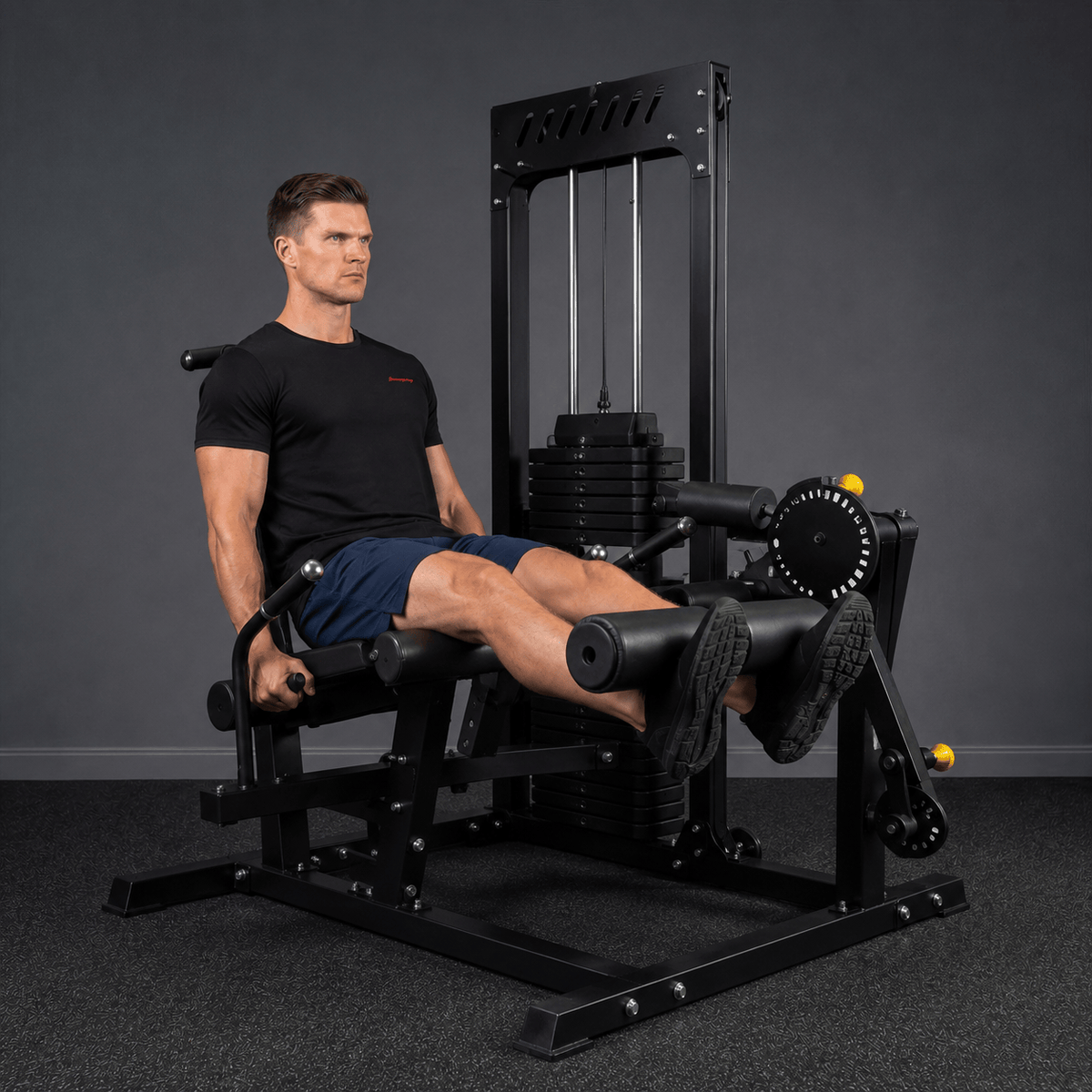 Leg extension and leg curl machine with 89 kg weight stack - view 9