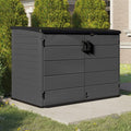 Low Plastic Storage Shed 1982 Litres for Three Wheelie Bins - Grey