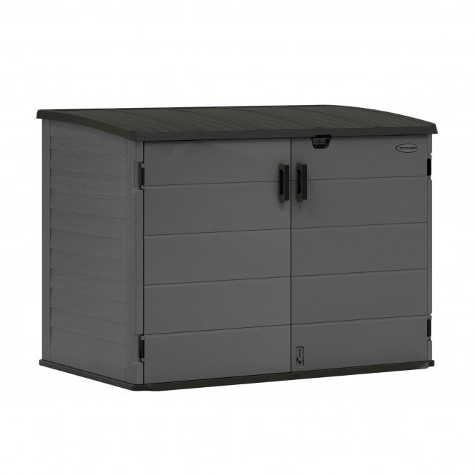 Low Plastic Storage Shed 1982 Litres for Three Wheelie Bins - Grey - view 2
