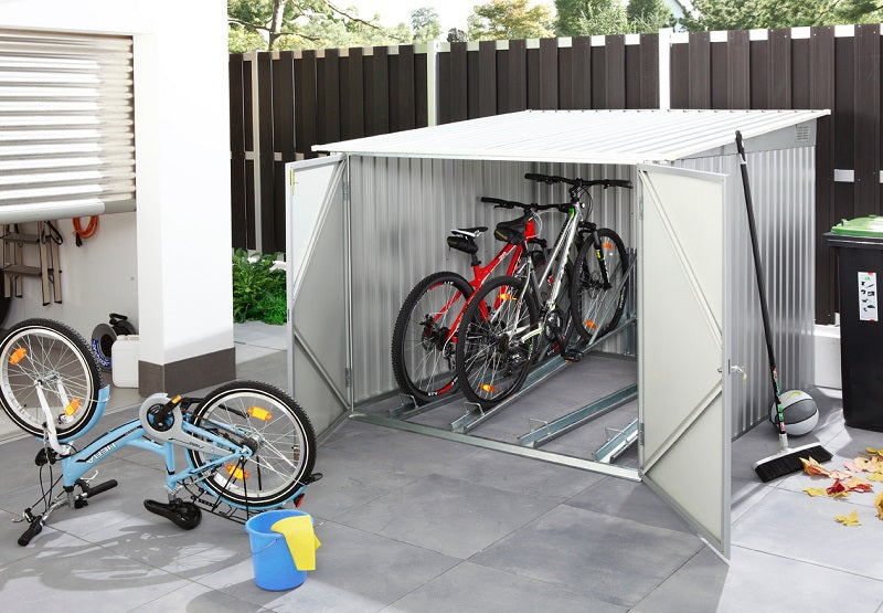 Metal Bike Shed 2 x 2 m (6 x 6 ft) for 4 Bicycles - Anthracite and White - image 4