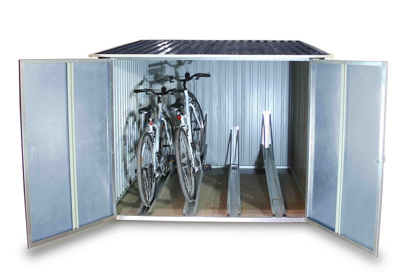 Metal Bike Shed 2 x 2 m (6 x 6 ft) for 4 Bicycles - Anthracite and White - image 5