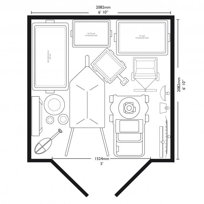 Modern Steel-Frame Resin Garden Shed 2.2 x 2.2 m (7 x 7 ft) Grey with Transom Windows - image 8