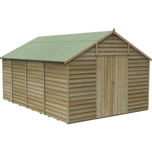 Overlap Timber Apex Shed 4.6 x 3.0 m (15 x 10 ft) Windowless Double Doors - image 2
