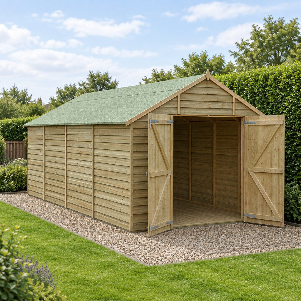Overlap Timber Apex Shed 4.6 x 3.0 m (15 x 10 ft) Windowless Double Doors - image 3