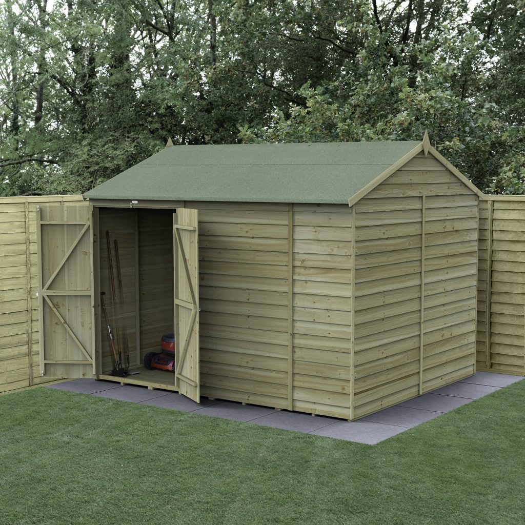 Overlap Timber Reverse Apex Shed 3.0 x 2.4 m (10 x 8 ft) Windowless - image 1
