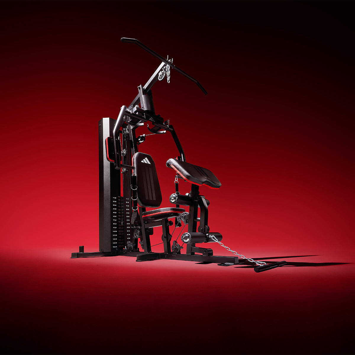 Pin-loaded multi-station home gym with 70 kg weight stack and leg press - view 2