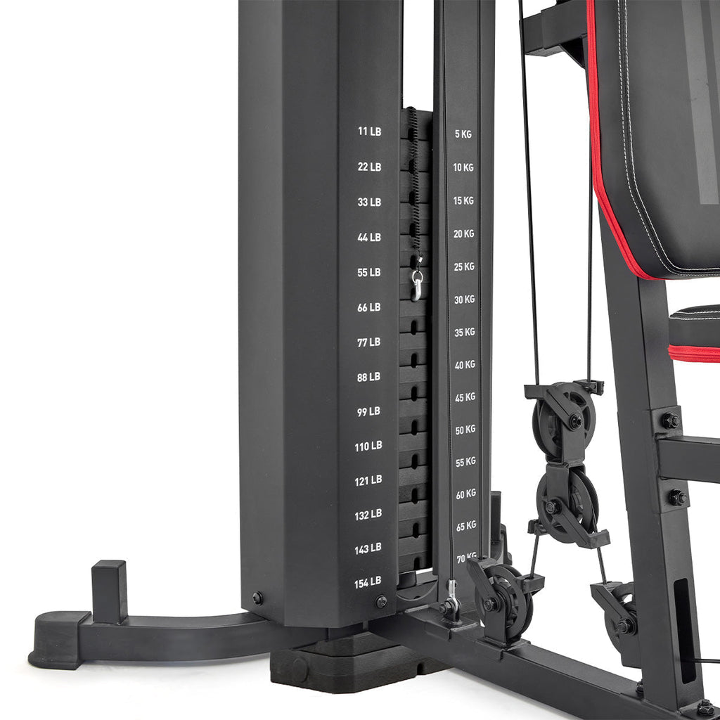 Pin-loaded multi-station home gym with 70 kg weight stack and leg press - view 9