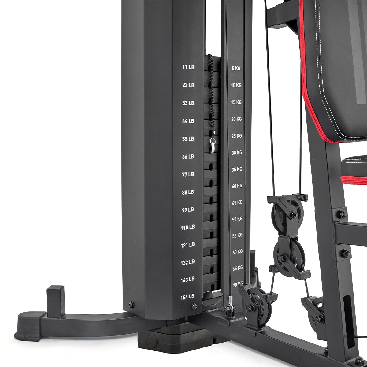 Pin-loaded multi-station home gym with 70 kg weight stack and leg press - view 9