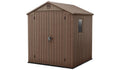 Plastic Apex Garden Shed 1.8 x 1.8 m (6 x 6 ft) Brown - image 1