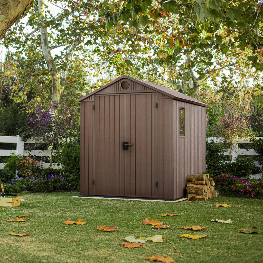 Plastic Apex Garden Shed 1.8 x 1.8 m (6 x 6 ft) Brown - image 2