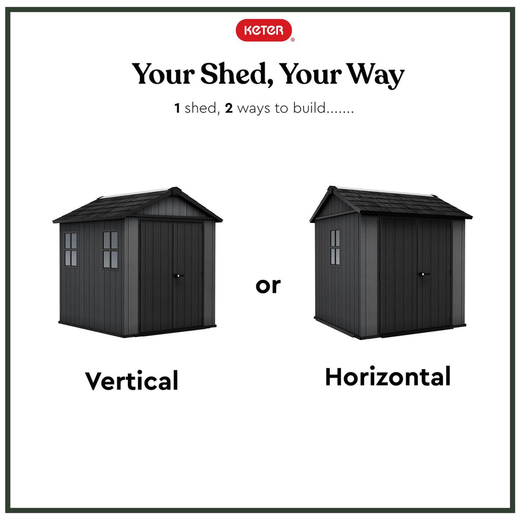 Plastic Apex Garden Shed 2.3 x 2.1 m (7.5 x 7 ft) Grey - image 2