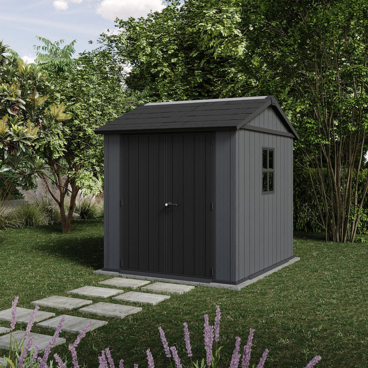 Plastic Apex Garden Shed 2.3 x 2.1 m (7.5 x 7 ft) Grey - image 6