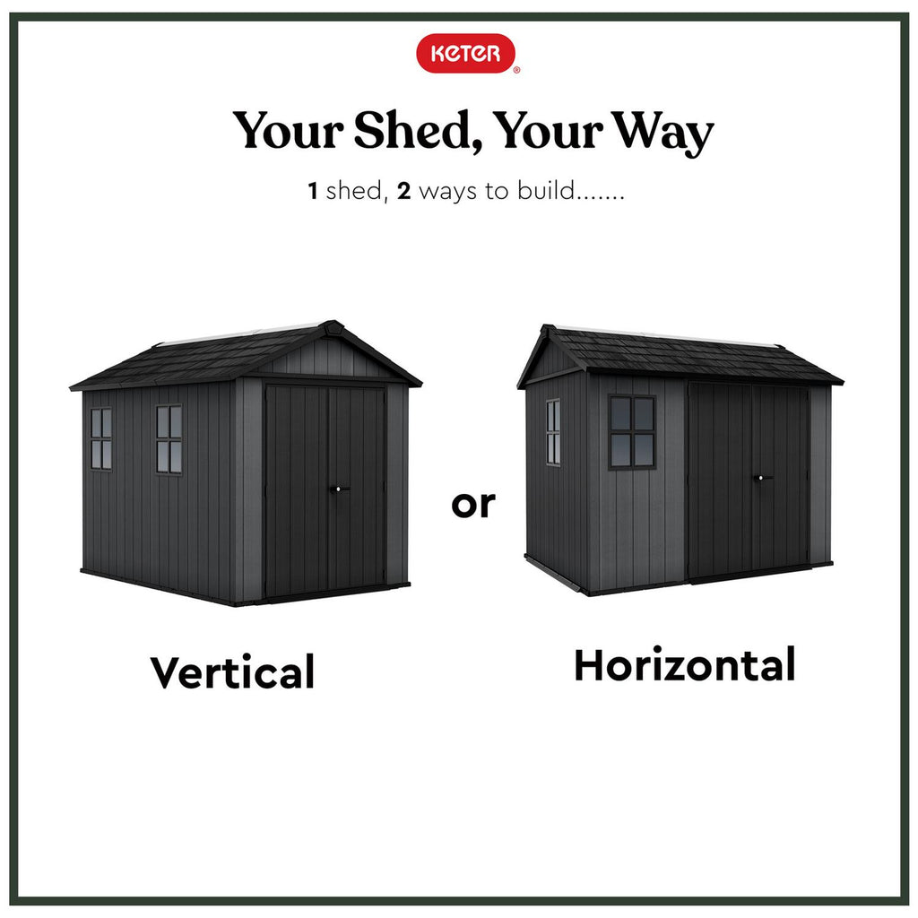 Plastic Apex Garden Shed 2.3 x 2.7 m (7.5 x 9 ft) Grey - image 2