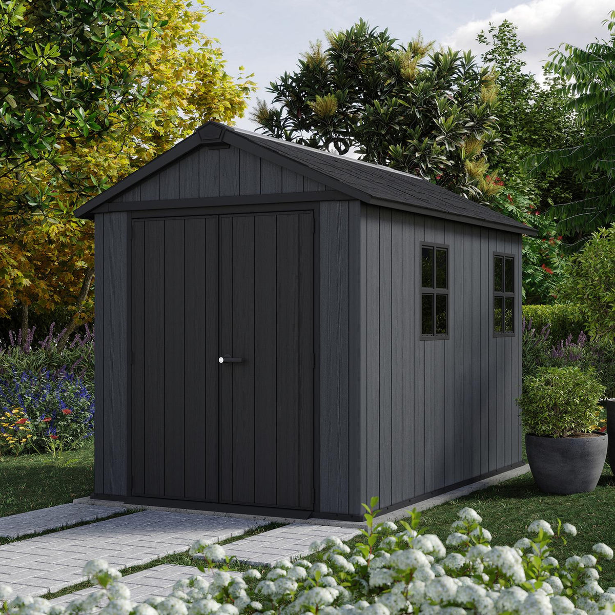 Plastic Apex Garden Shed 2.3 x 2.7 m (7.5 x 9 ft) Grey - image 3