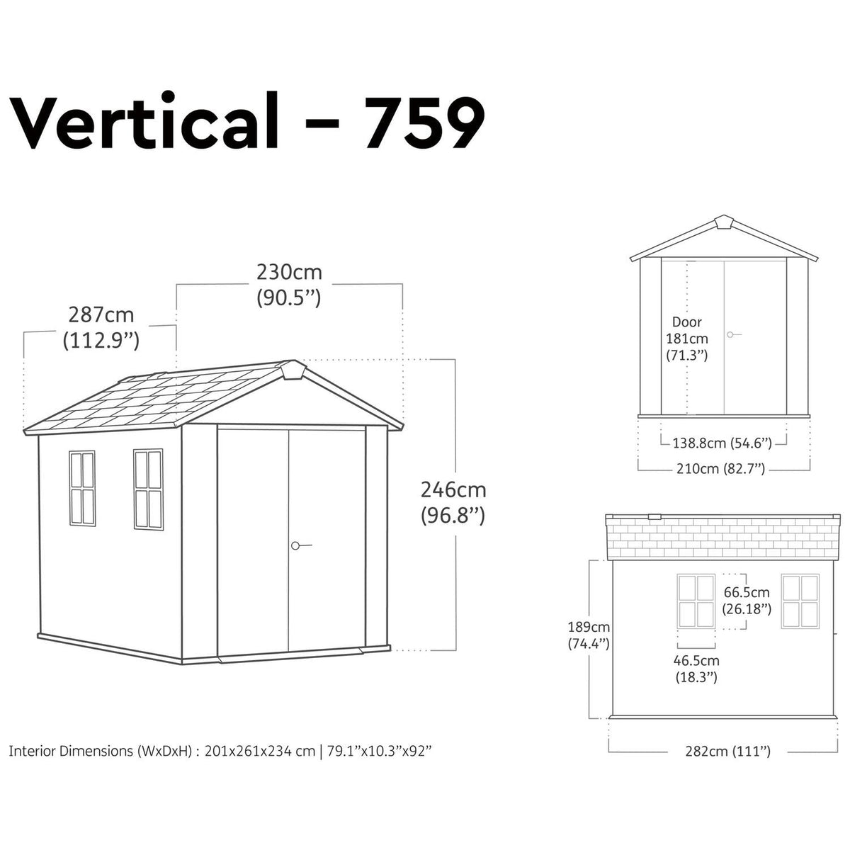 Plastic Apex Garden Shed 2.3 x 2.7 m (7.5 x 9 ft) Grey - image 9