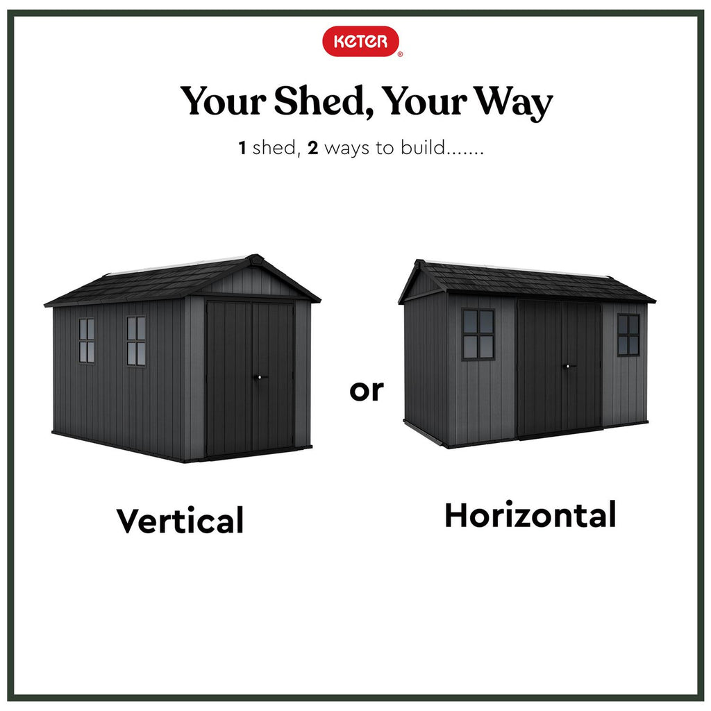Plastic Apex Garden Shed 2.3 x 3.4 m (7.5 x 11 ft) Grey - image 2