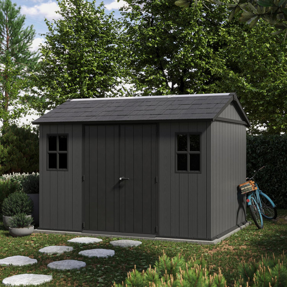 Plastic Apex Garden Shed 2.3 x 3.4 m (7.5 x 11 ft) Grey - image 6