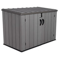 Plastic Bin Storage Shed 2124 Litres Wood Grain with Floor - Light Brown